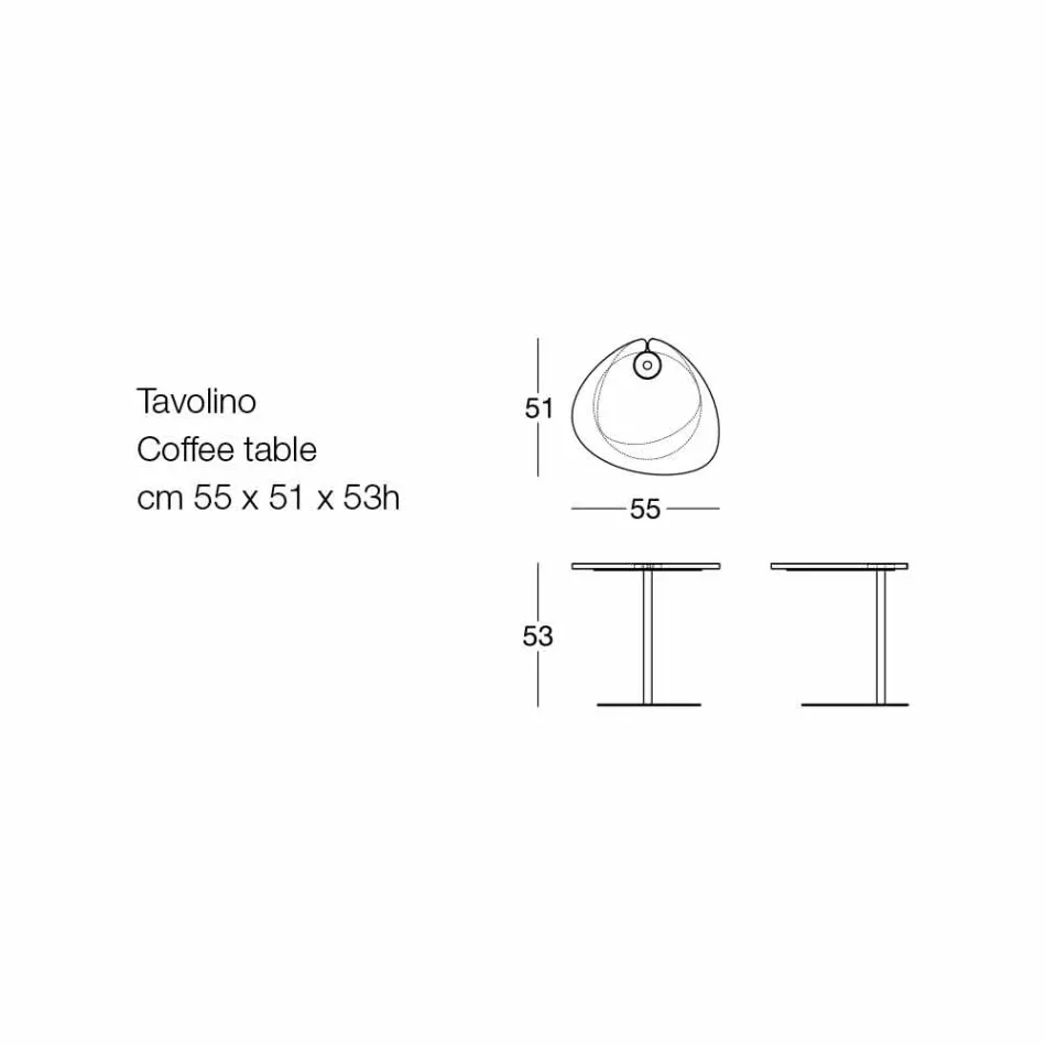 Wohnzimmer Couchtisch in Metall und Holzplatte, Luxus-Design - Yassine Viadurini