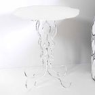Runder weißer Tisch Durchmesser 36cm modernes Design Janis, hergestellt in Italien Viadurini