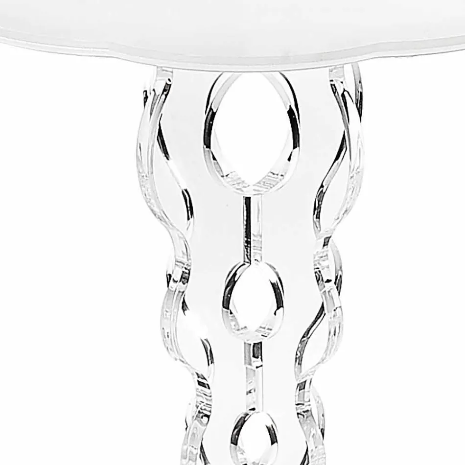 Runder weißer Tisch Durchmesser 36cm modernes Design Janis, hergestellt in Italien Viadurini