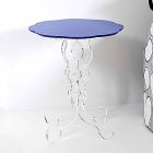 Blauer runder Tisch Durchmesser 36 cm modernes Design Janis, made in Italy Viadurini