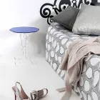 Blauer runder Tisch Durchmesser 36 cm modernes Design Janis, made in Italy Viadurini