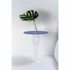 Kleiner runder Tisch blau Durchmesser 50 cm modernes Design Janis, made in Italy Viadurini