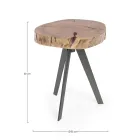 Runder Couchtisch in Stamm aus Holz und Stahl Homemotion - Tancredi Viadurini