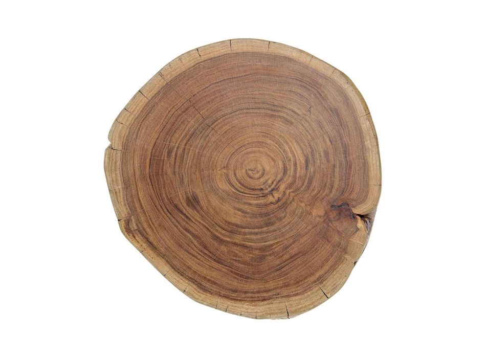 Runder Couchtisch in Stamm aus Holz und Stahl Homemotion - Tancredi Viadurini