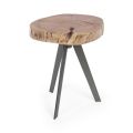 Runder Couchtisch in Stamm aus Holz und Stahl Homemotion - Tancredi