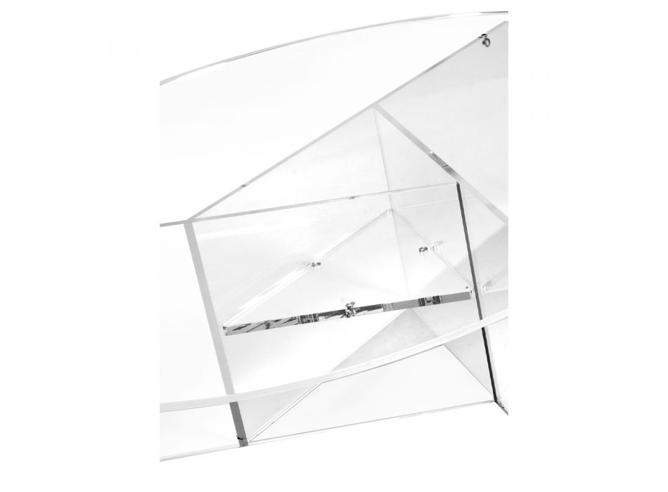 Runder Couchtisch für Wohnzimmer aus transparentem Plexiglas - Dazeglio Viadurini