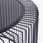 Runder Couchtisch aus lackiertem Stahl und gehärtetem Glas - Apuleio Viadurini