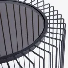 Runder Couchtisch aus lackiertem Stahl und gehärtetem Glas - Apuleio Viadurini