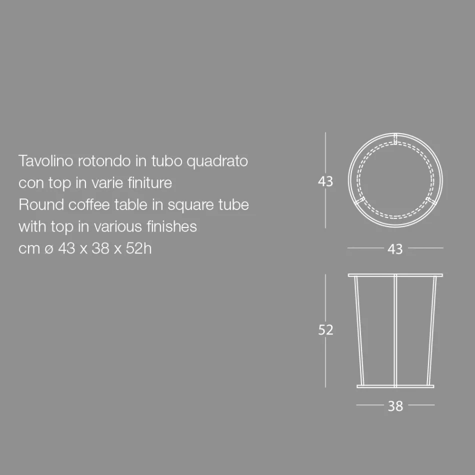 Runder Couchtisch für modernes Wohnzimmer aus farbigem Metall, hergestellt in Italien – Raphael Viadurini