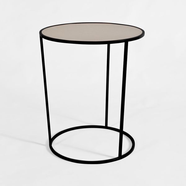Moderner runder couchtisch aus farbigem metall made in italy - raphael