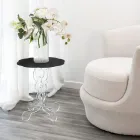 Runder schwarzer Couchtisch Durchmesser 36 cm modernes Design Janis, hergestellt in Italien Viadurini