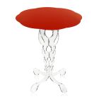 Roter runder Tisch Durchmesser 50 cm modernes Design Janis, made in Italy Viadurini