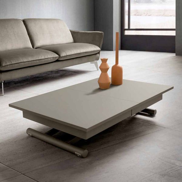 Transformierbarer wohnzimmer couchtisch aus fenix und metall made in italy - chiano