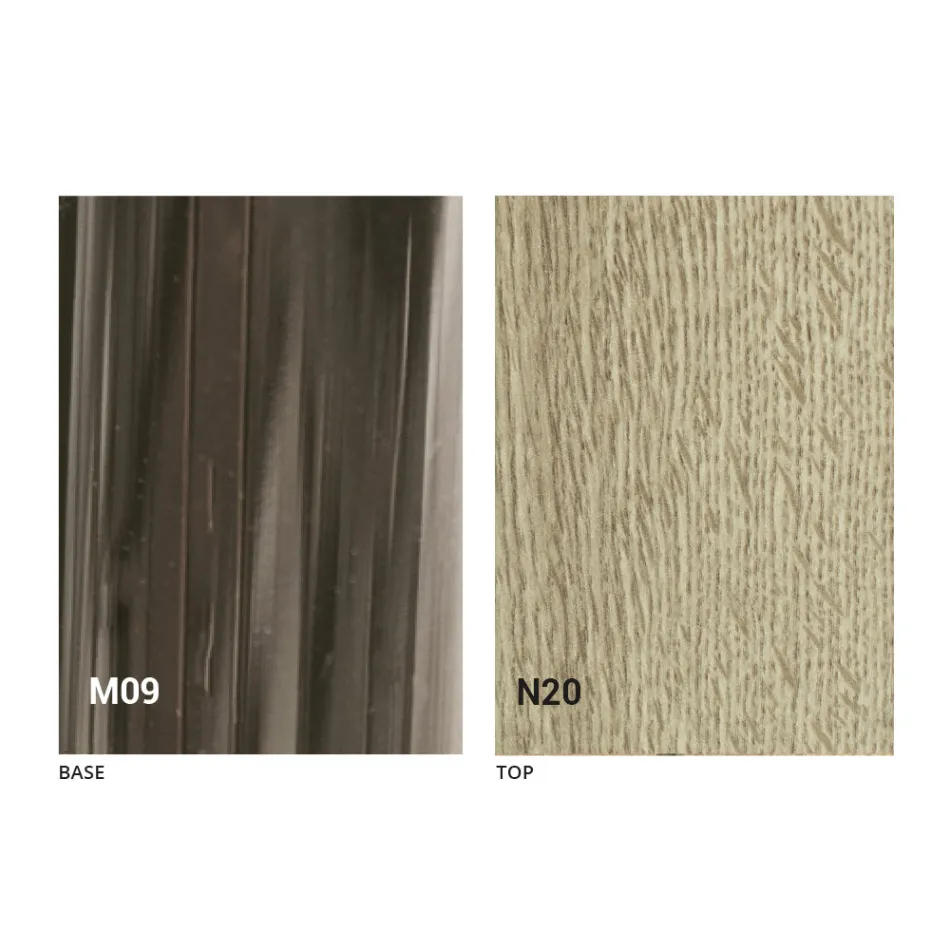 Verwandelnder Couchtisch aus Holz und Schwarzmetall Made in Italy - Niverio Viadurini