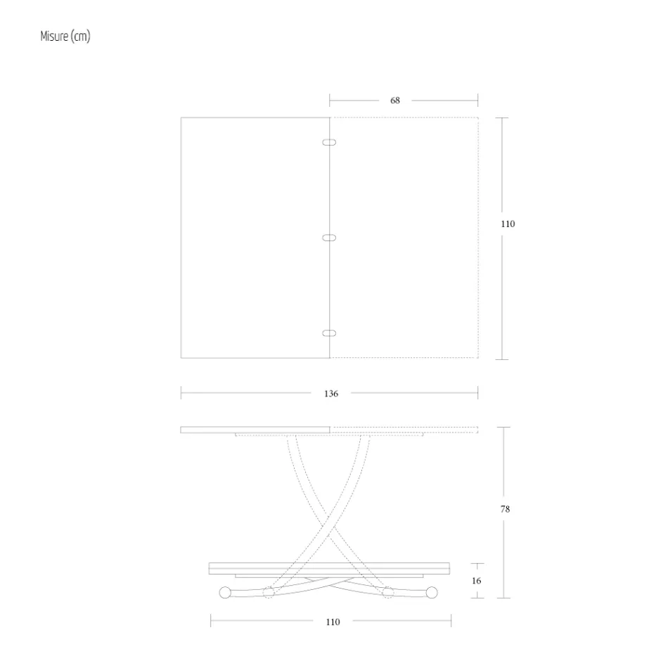 Wandelbarer Couchtisch im Metall- und Keramikdesign Made in Italy - Saturn Viadurini