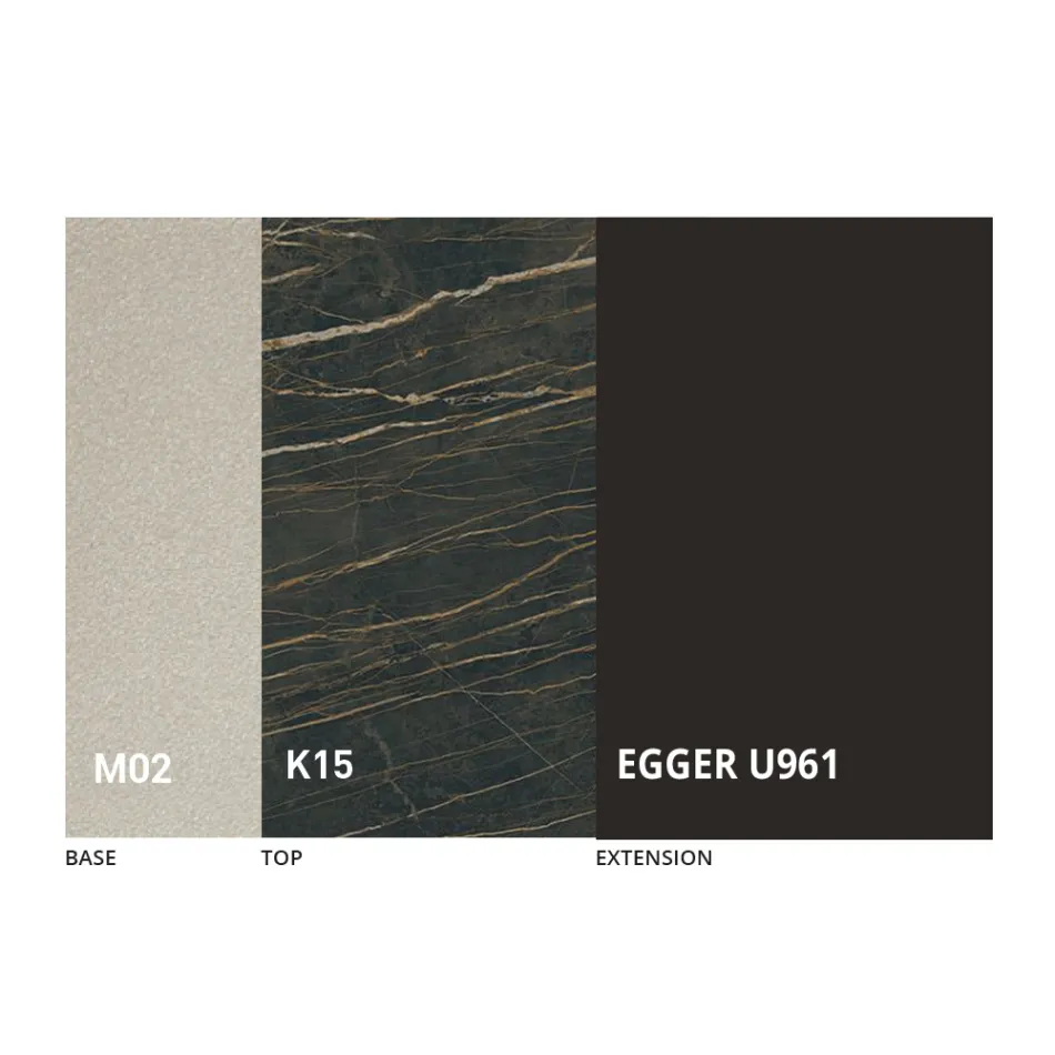 Verwandelbarer Couchtisch im Metall- und Keramikdesign Made in Italy - Saturn Viadurini