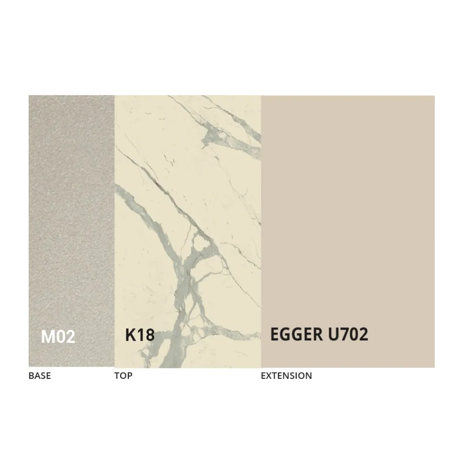 Verwandelbarer Couchtisch im Metall- und Keramikdesign Made in Italy - Saturn Viadurini