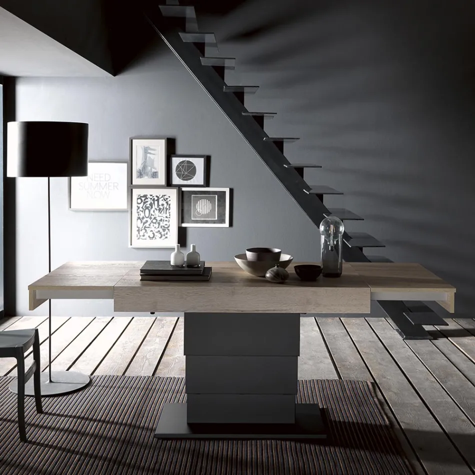 Verwandelbarer Couchtisch in Esstisch aus Holz Made in Italy - Polar Viadurini