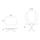Verwandelbarer Couchtisch aus Metall und Glas Wohnzimmertisch - Giordano Viadurini
