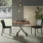 Moderner umwandelbarer Couchtisch aus Holz und Metall, Made in Italy - Spirit Viadurini
