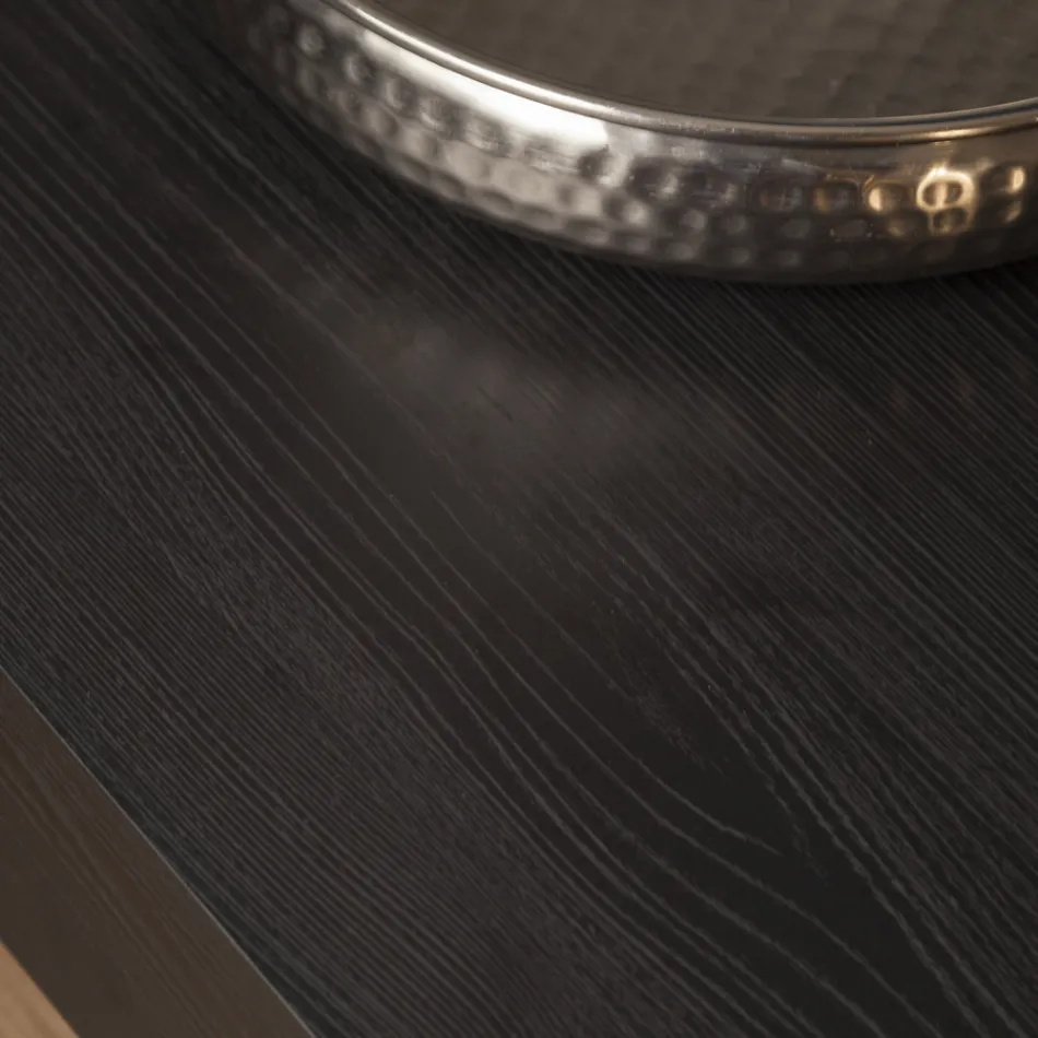 Moderner verwandelbarer Couchtisch aus Metall und Holz Made in Italy - Universe Viadurini