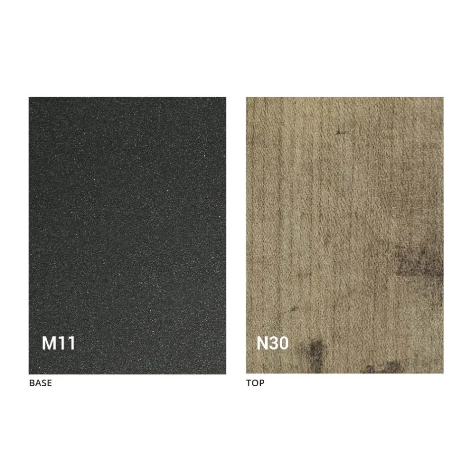 Moderner wandelbarer Couchtisch aus Graphitmetall und Holzplatte - Sistocle Viadurini