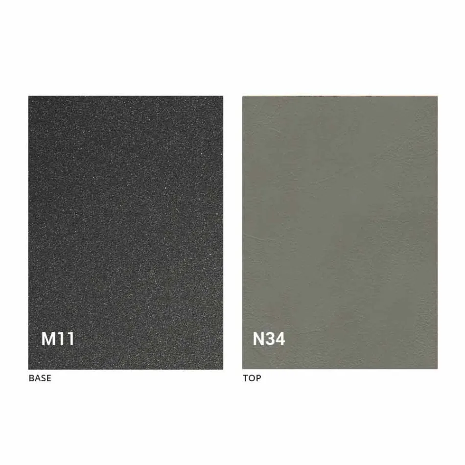 Moderner wandelbarer Couchtisch aus Graphitmetall und Holzplatte - Sistocle Viadurini