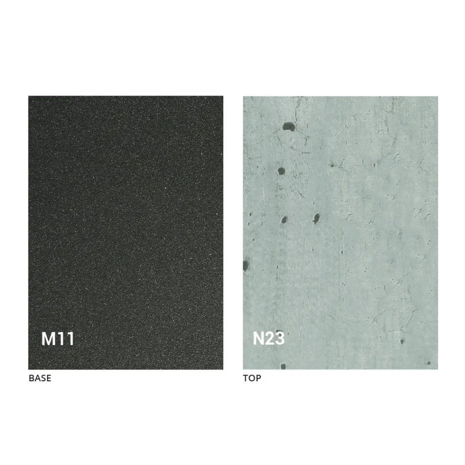 Moderner wandelbarer Couchtisch aus Graphitmetall und Holzplatte - Sistocle Viadurini