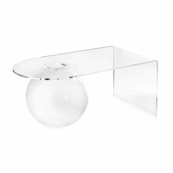 Modernes Design transparenter Couchtisch L90xH40xP48 cm Bolly, made in Italy
