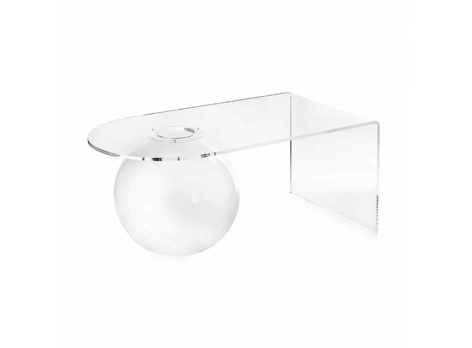 Modernes Design transparenter Couchtisch L90xH40xP48 cm Bolly, made in Italy