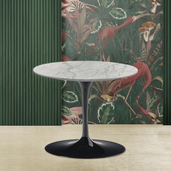 Tulip eero saarinen h 39 couchtisch mit platte aus carrara-marmor statuarietto - scarlet