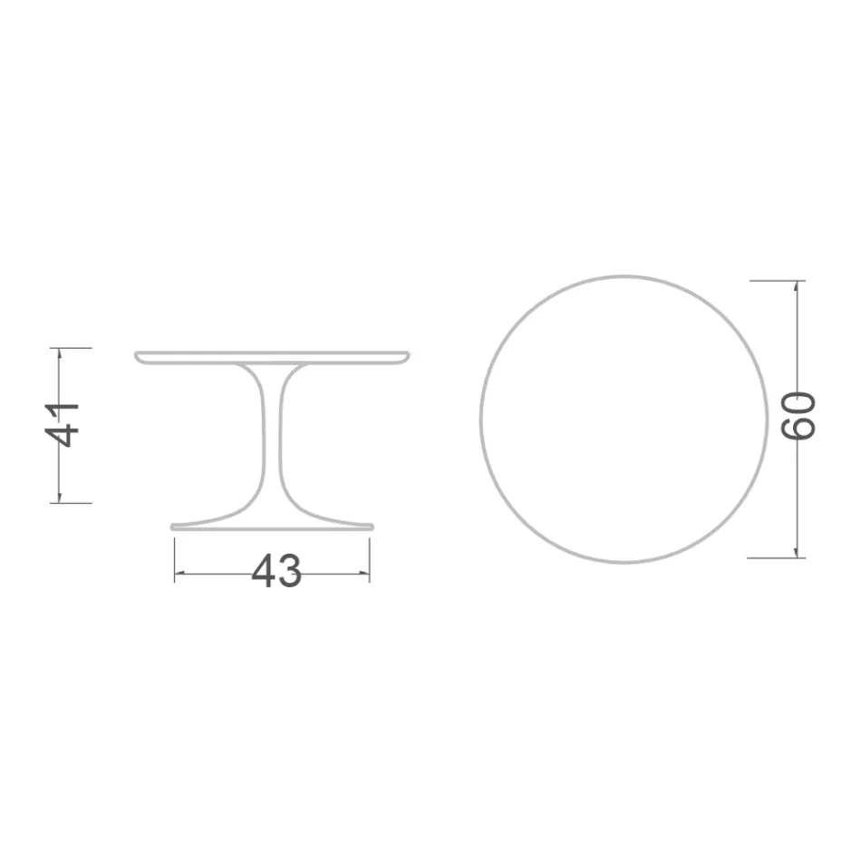 Eero Saarinen Tulip Couchtisch H 41 in Aura 22 Keramik Made in Italy - Scarlet Viadurini