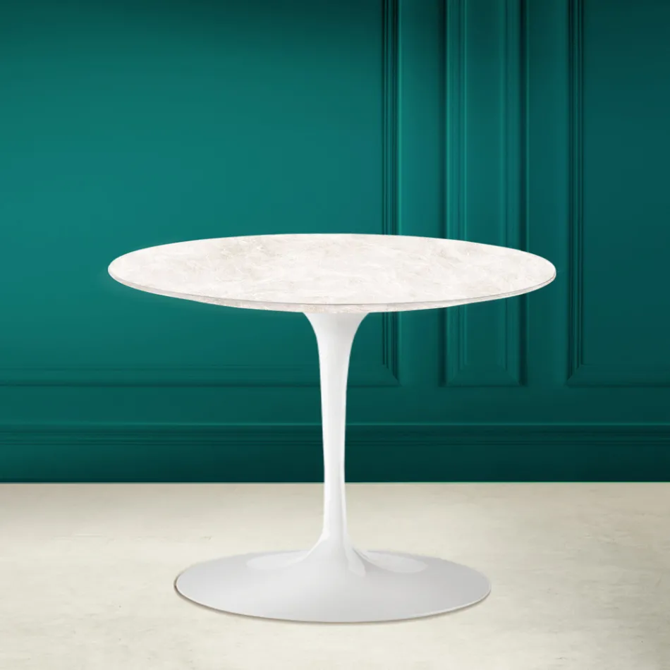 Tulip Couchtisch Eero Saarinen H 41 aus Keramik Diamond Cream Made in Italy – Scharlachrot Viadurini