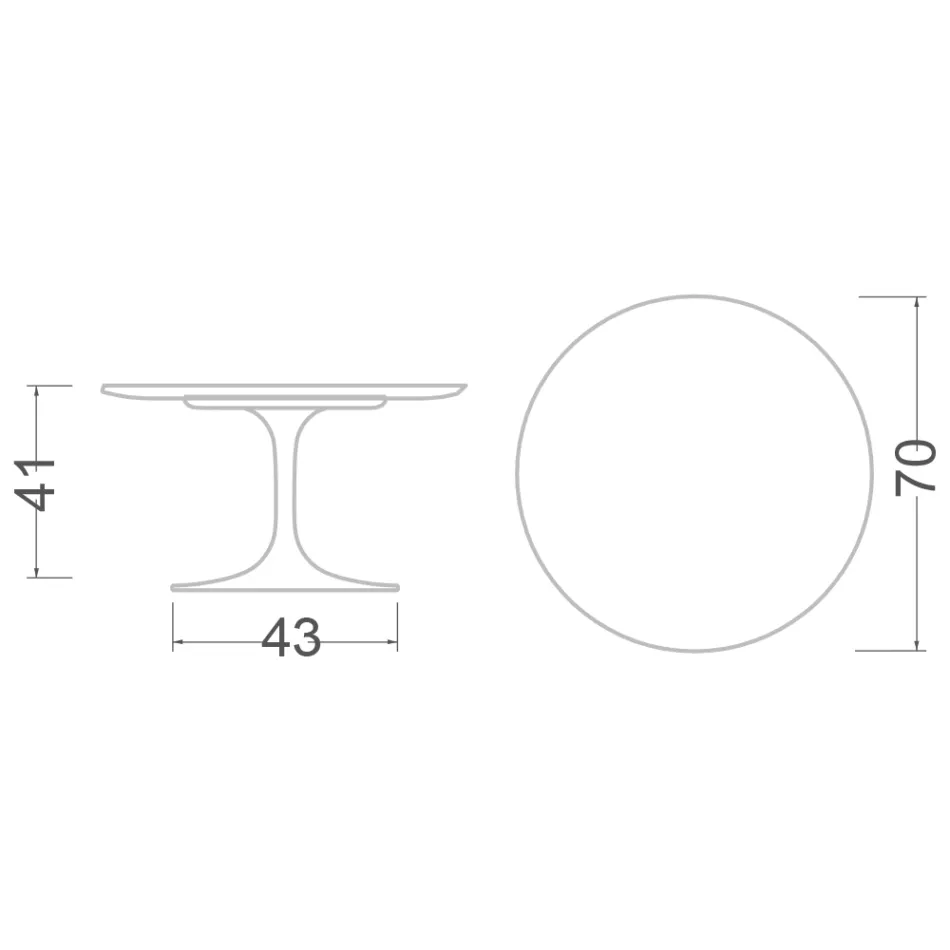 Tulpen-Couchtisch Eero Saarinen H 41 aus Invisible Select-Keramik, hergestellt in Italien – Scharlachrot Viadurini