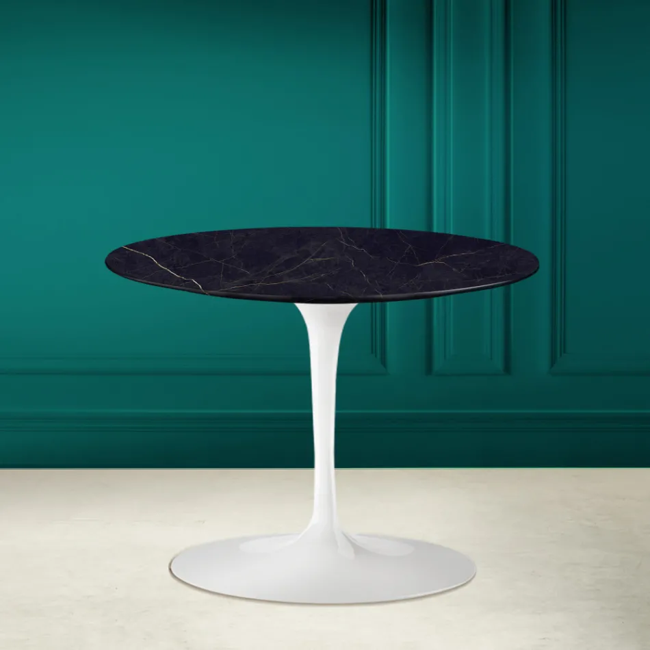 Tulip Couchtisch Eero Saarinen H 41 aus Keramik Noir Laurent Made in Italy – Scharlachrot Viadurini