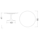 Eero Saarinen Tulip Couchtisch H 41 in Salina Keramik Made in Italy - Scarlet Viadurini