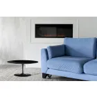 Tulip Couchtisch Eero Saarinen H 41 Oval mit schwarzem Flüssiglaminat – Scharlachrote Platte Viadurini