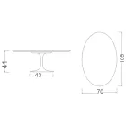 Eero Saarinen H 41 Ovaler Tulpen-Couchtisch aus Diamantcreme-Keramik, hergestellt in Italien – Scharlachrot Viadurini