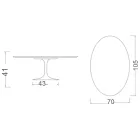Tulpen-Couchtisch Eero Saarinen H 41 Oval aus Entzo-Keramik, hergestellt in Italien – Scharlachrot Viadurini