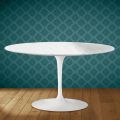 Eero Saarinen Tulip Couchtisch H 41 Oval aus Salina Keramik Hergestellt in Italien - Scharlachrot