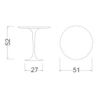 Tulpen-Couchtisch Eero Saarinen H 52 rund aus dunklem Emperador-Marmor, hergestellt in Italien – Scharlachrot Viadurini