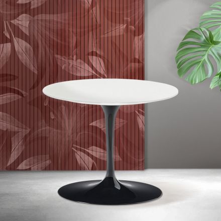 Saarinen Tulip Couchtisch H 39 cm in Mattweiß Florim Keramik - Scharlachrot Viadurini