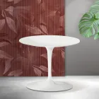 Saarinen Tulip Couchtisch H 39 cm in Mattweiß Florim Keramik - Scharlachrot Viadurini