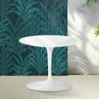 Saarinen Tulip Couchtisch H 39 cm in Hochglanzweiß Florim Keramik - Scharlachrot Viadurini