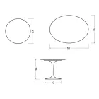 Saarinen Tulip Couchtisch H 39 cm in Florim Calacatta Gold Matt Keramik - Scharlachrot Viadurini