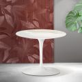 Saarinen Tulip Couchtisch H 39 cm in Florim Calacatta Gold Matt Keramik - Scharlachrot