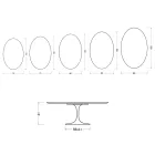 Saarinen Tulip Couchtisch H 41 cm in Mattweiß Florim Keramik - Scharlachrot Viadurini