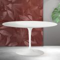 Saarinen Tulip Couchtisch H 41 cm in Mattweiß Florim Keramik - Scharlachrot