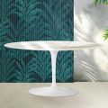 Saarinen Tulip Couchtisch H 41 cm in glänzendem Florim Calacatta Gold Keramik - Scharlachrot
