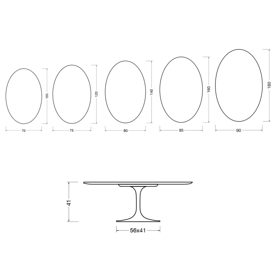 Saarinen Tulip Couchtisch H 41 cm in Florim Statuario Mattkeramik - Scharlachrot Viadurini